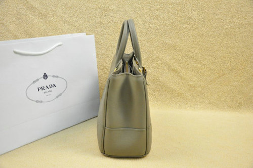 2014 Prada grainy calfskin tote bag BN2533 grey - Click Image to Close